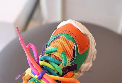 Colorful Fashionable Breathable Mesh Casual Sneakers for Boys and Girls Sport Shoes, Suitable for All Seasons - ZOOMNSTORE