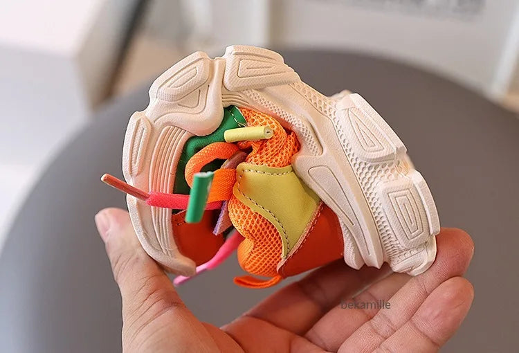 Colorful Fashionable Breathable Mesh Casual Sneakers for Boys and Girls Sport Shoes, Suitable for All Seasons - ZOOMNSTORE