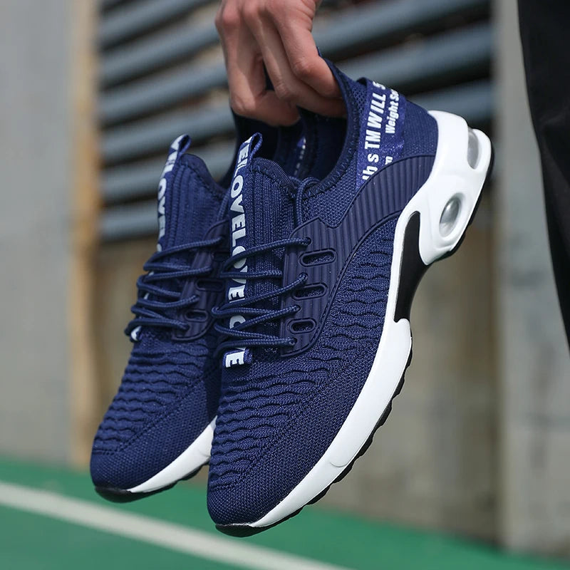 Lightweight Mens Breathable Mesh Running Shoes - Shock-Absorbing Casual Sports Sneakers - ZOOMNSTORE