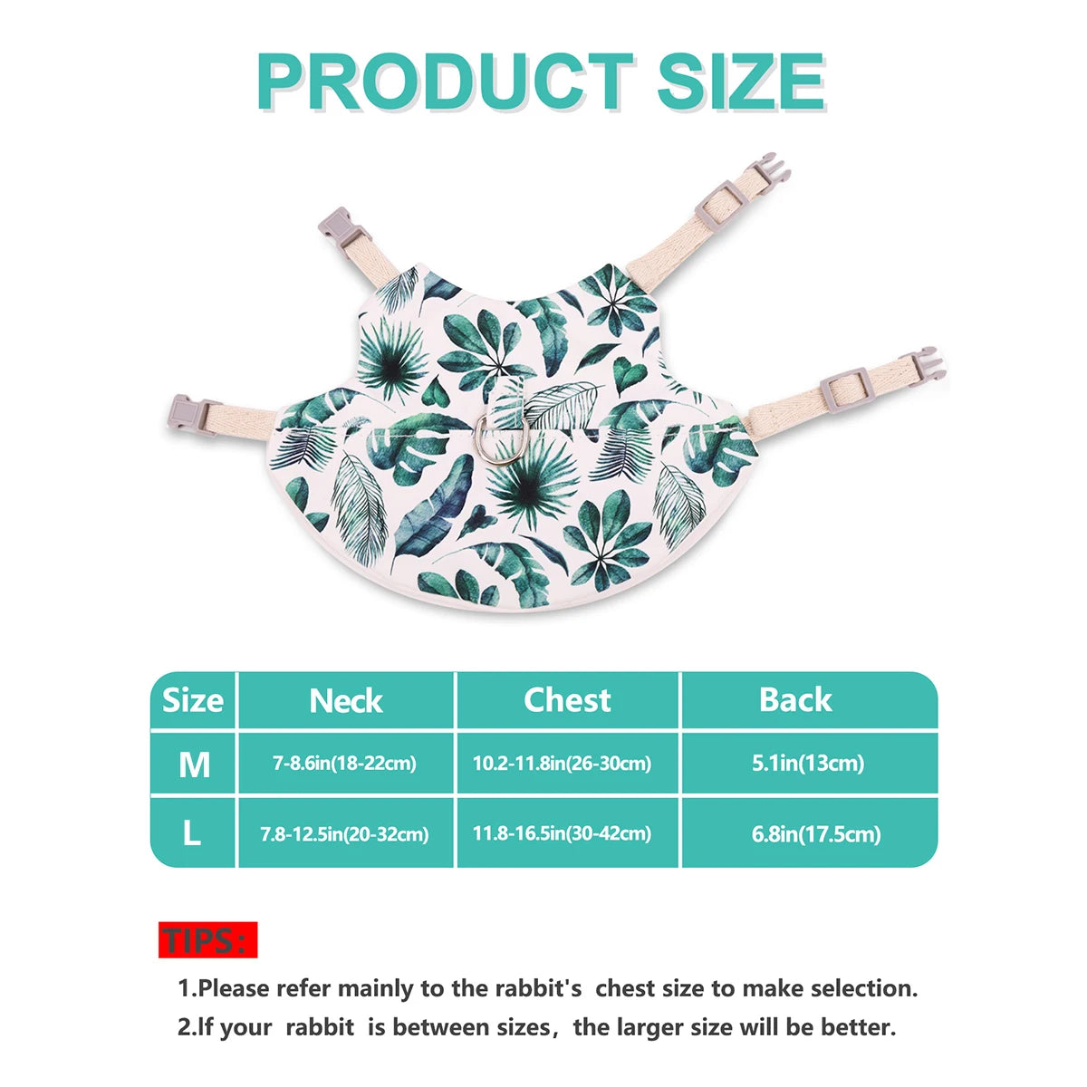 Stylish Outdoor Rabbit Harness - Breathable Printed Pet Vest - ZOOMNSTORE