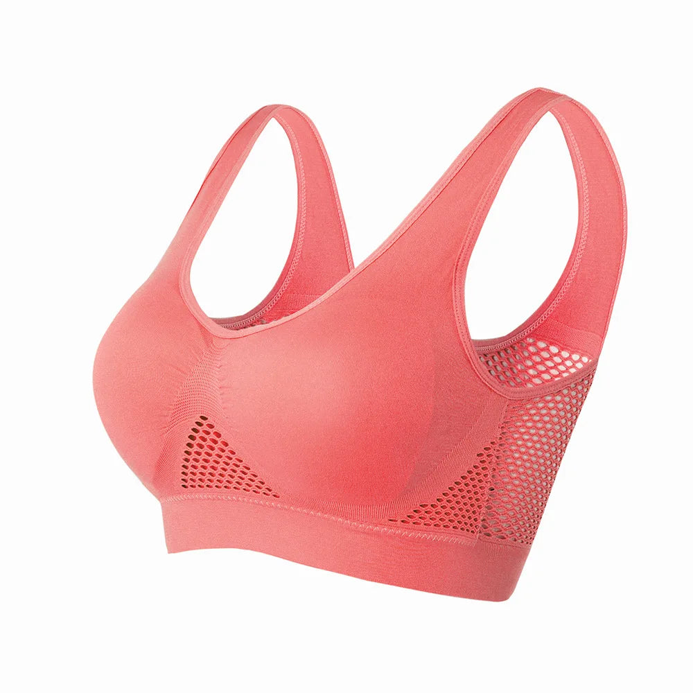Breathable Sports Bra Top Fitness Women Brassiere Removable Padded Sport Bra Running Gym Seamless Push Up Bras - ZOOMNSTORE