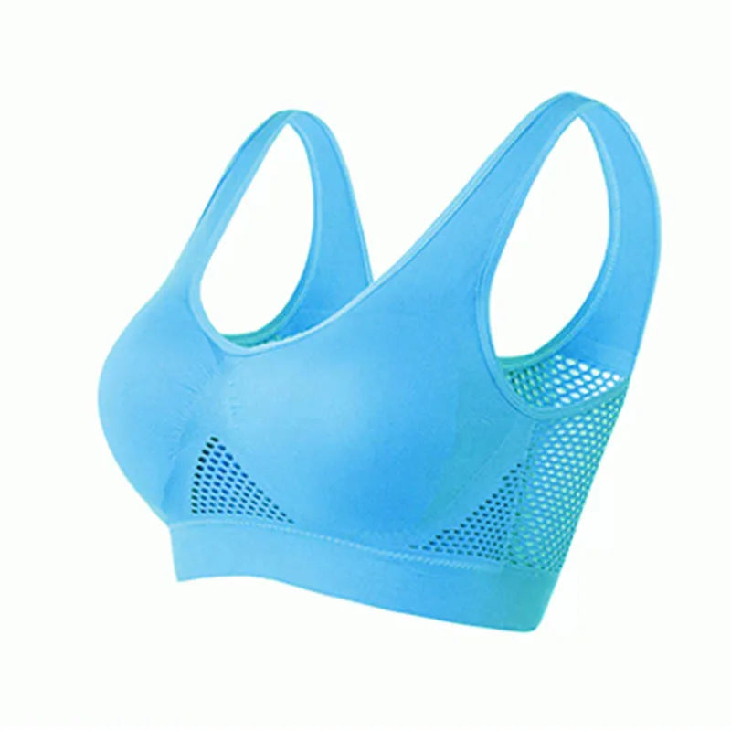 Breathable Sports Bra Top Fitness Women Brassiere Removable Padded Sport Bra Running Gym Seamless Push Up Bras - ZOOMNSTORE