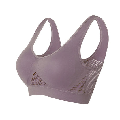 Breathable Sports Bra Top Fitness Women Brassiere Removable Padded Sport Bra Running Gym Seamless Push Up Bras - ZOOMNSTORE