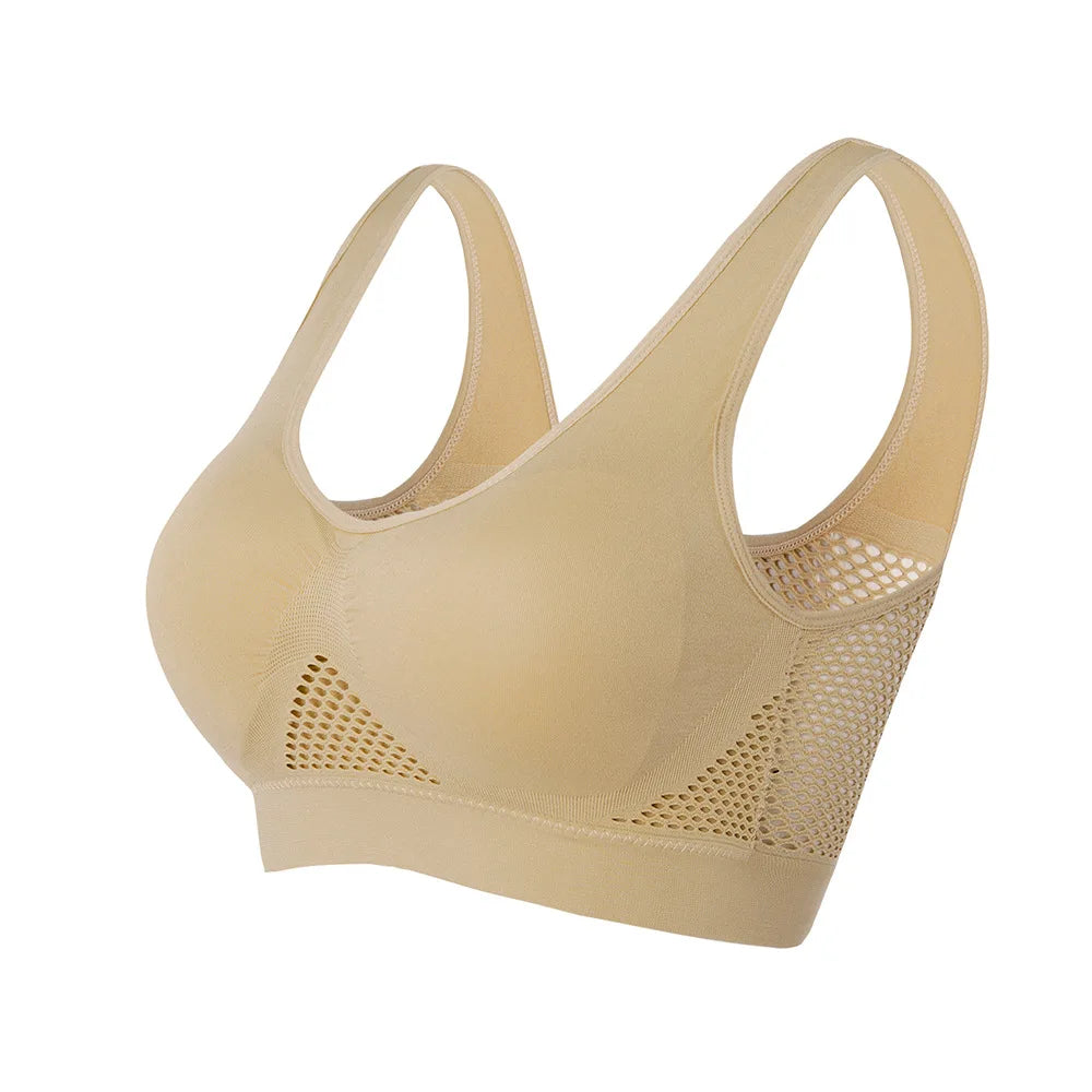 Breathable Sports Bra Top Fitness Women Brassiere Removable Padded Sport Bra Running Gym Seamless Push Up Bras - ZOOMNSTORE