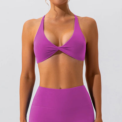 Sexy Gym Top Women Crease Sports Bra Running Back Cross Yoga Bra Breathable Sports Underwear Women Fitness Workout Top Women - ZOOMNSTORE