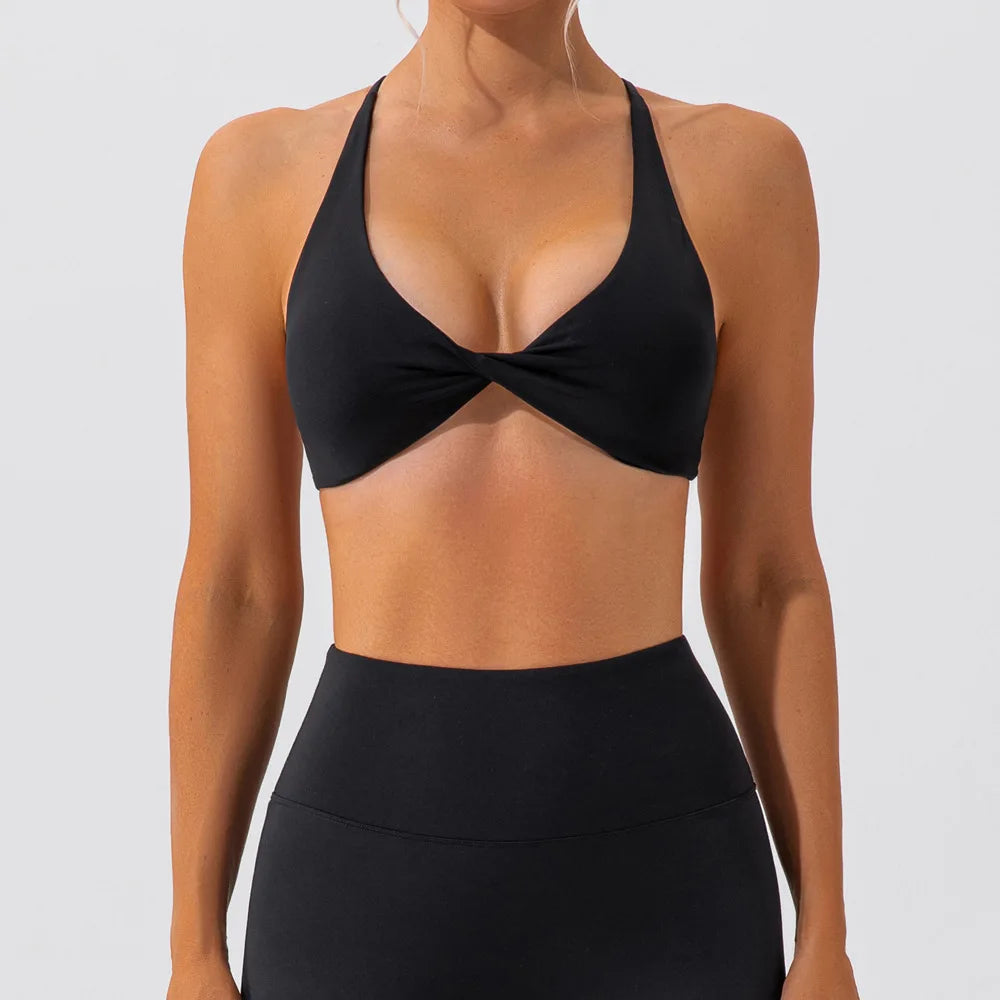 Sexy Gym Top Women Crease Sports Bra Running Back Cross Yoga Bra Breathable Sports Underwear Women Fitness Workout Top Women - ZOOMNSTORE