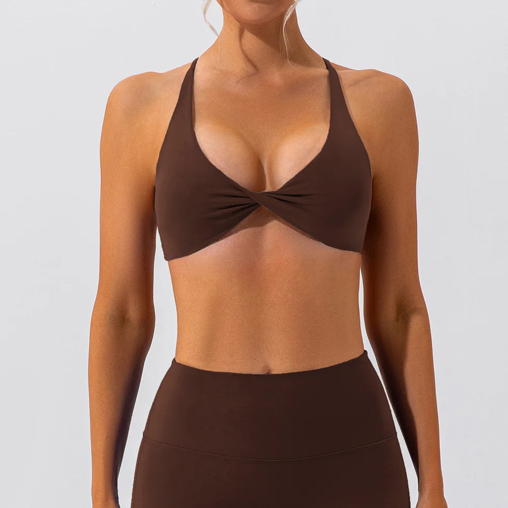 Sexy Gym Top Women Crease Sports Bra Running Back Cross Yoga Bra Breathable Sports Underwear Women Fitness Workout Top Women - ZOOMNSTORE