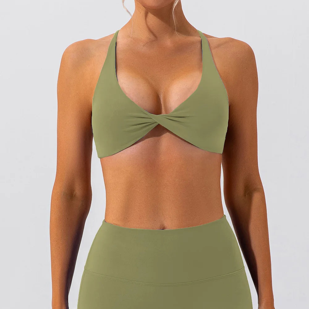 Sexy Gym Top Women Crease Sports Bra Running Back Cross Yoga Bra Breathable Sports Underwear Women Fitness Workout Top Women - ZOOMNSTORE