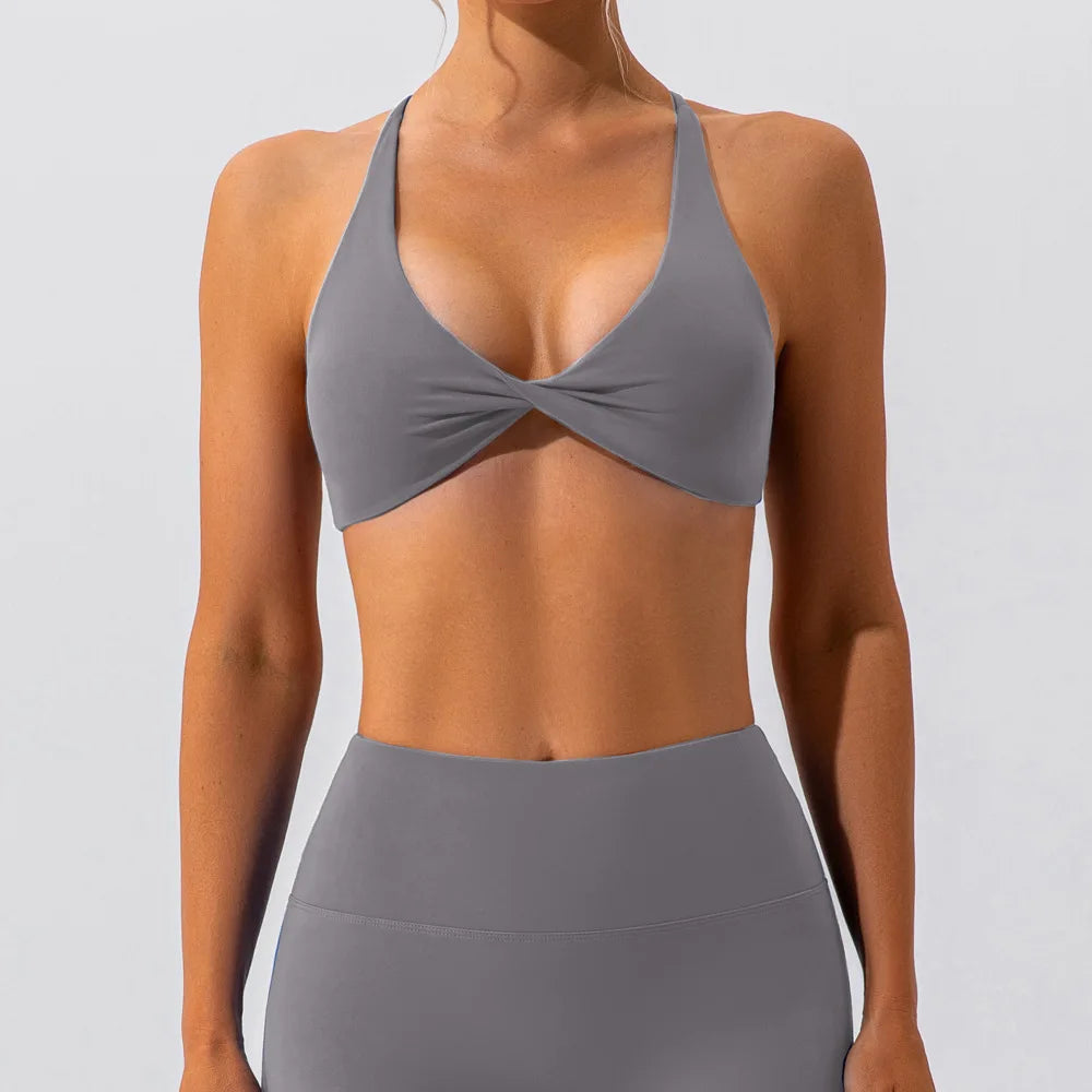 Sexy Gym Top Women Crease Sports Bra Running Back Cross Yoga Bra Breathable Sports Underwear Women Fitness Workout Top Women - ZOOMNSTORE