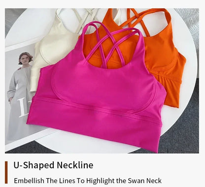 Breathable Yoga Set - Women's Fitness Suit With Cross Back Yoga Top & Peach Butt Pants - ZOOMNSTORE