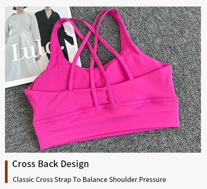 Breathable Yoga Set - Women's Fitness Suit With Cross Back Yoga Top & Peach Butt Pants - ZOOMNSTORE