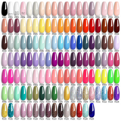 Bright Pink Gel Nail Polish Set - 6Pcs 7ML Semi-Permanent Soak Off UVLED Varnish Kit - ZOOMNSTORE