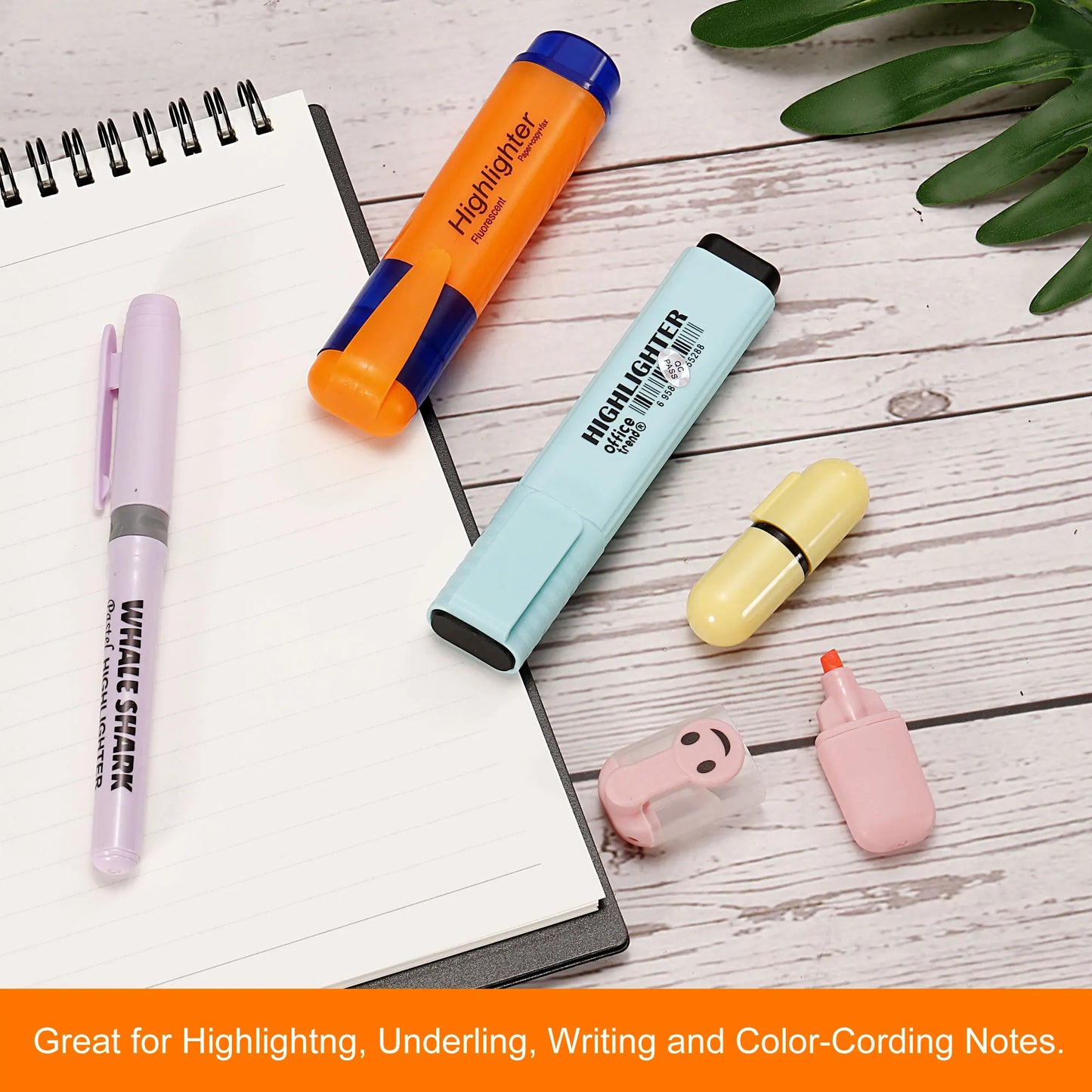 4/6Pc Highlighter Fluorescent Pen Broad Tip Writing Marker Pens for Art Drawing Doodling Marking Office Stationery School Supply - ZOOMNSTORE