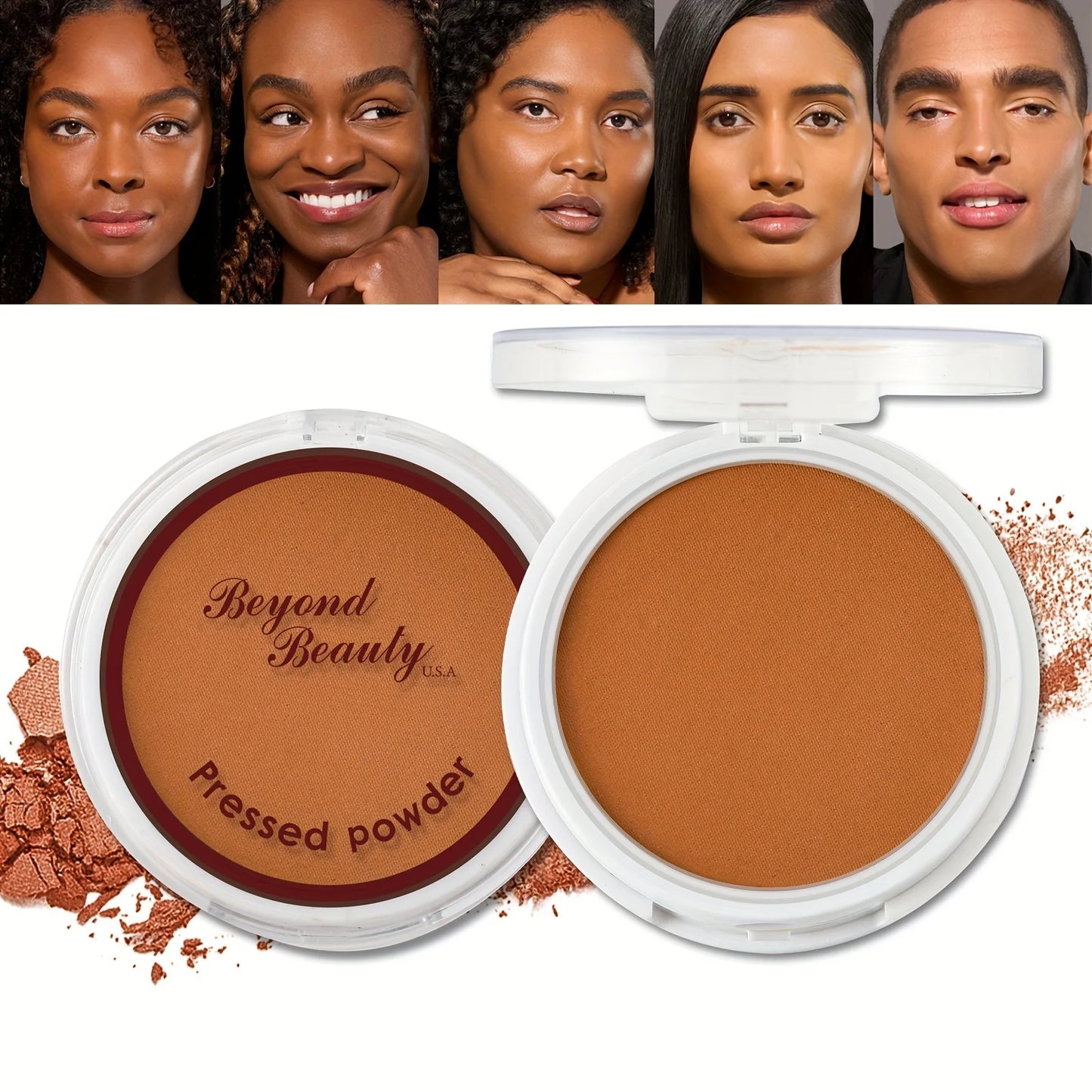 Wheat Bronzing Powder for Dark Skin - Matte Finish Sweatproof Foundation with Puff  Mirror - ZOOMNSTORE
