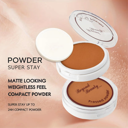 Wheat Bronzing Powder for Dark Skin - Matte Finish Sweatproof Foundation with Puff  Mirror - ZOOMNSTORE