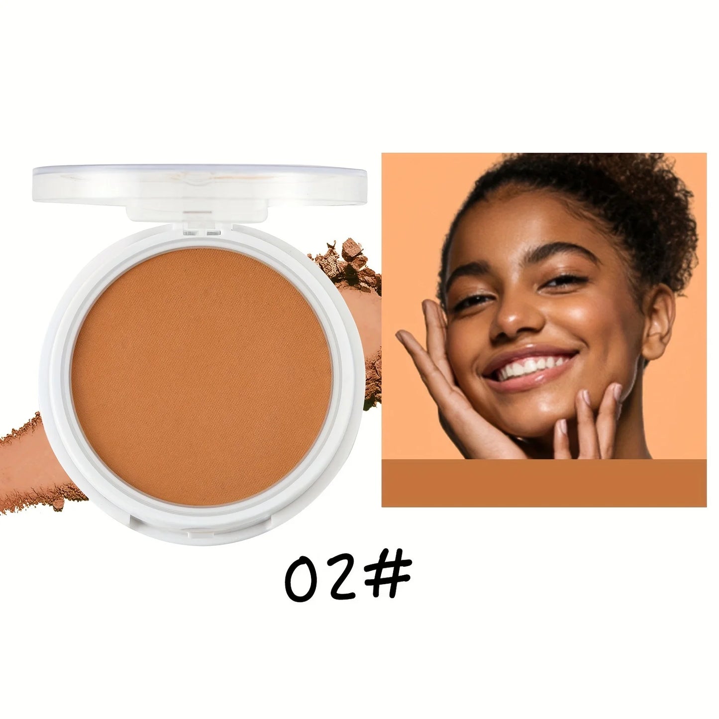 Wheat Bronzing Powder for Dark Skin - Matte Finish Sweatproof Foundation with Puff  Mirror - ZOOMNSTORE