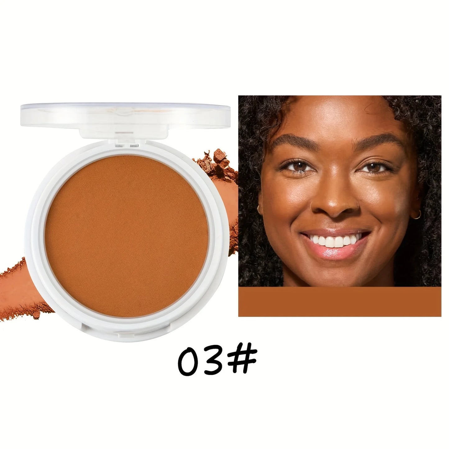 Wheat Bronzing Powder for Dark Skin - Matte Finish Sweatproof Foundation with Puff  Mirror - ZOOMNSTORE