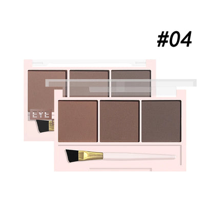 3-Color Brow Powder Set with Brush - Long-lasting Contour Makeup for Natural Look - ZOOMNSTORE