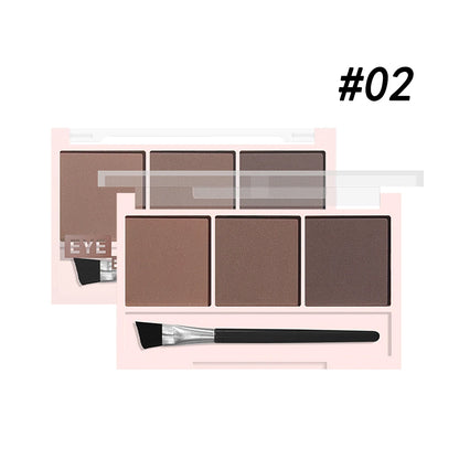 3-Color Brow Powder Set with Brush - Long-lasting Contour Makeup for Natural Look - ZOOMNSTORE