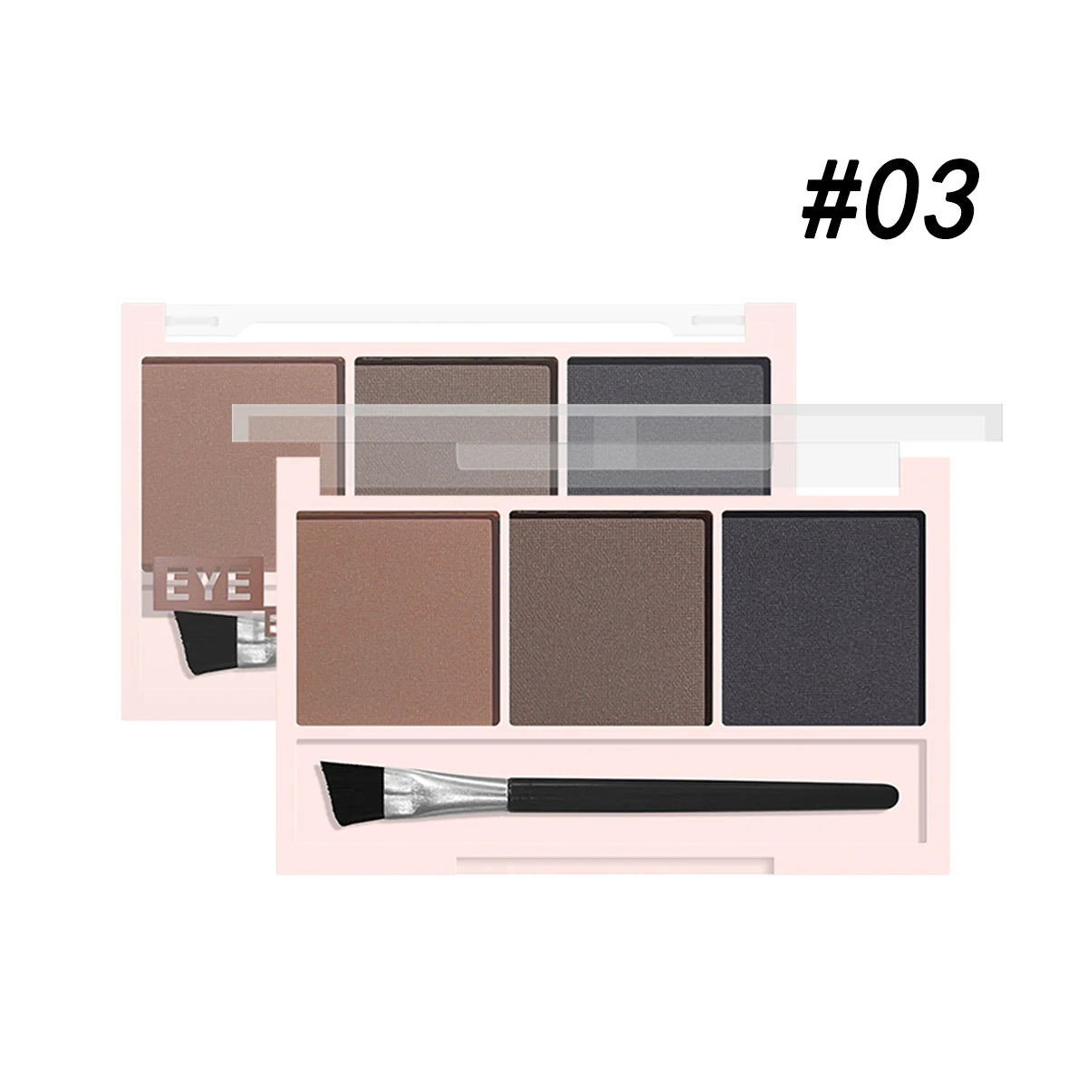 3-Color Brow Powder Set with Brush - Long-lasting Contour Makeup for Natural Look - ZOOMNSTORE