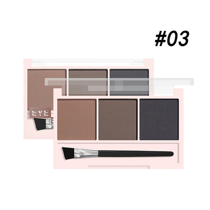 3-Color Brow Powder Set with Brush - Long-lasting Contour Makeup for Natural Look - ZOOMNSTORE