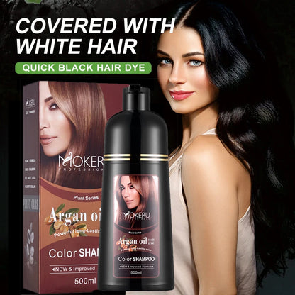 Organic Brown Hair Color Shampoo - Permanent Long-Lasting Dye for Women - ZOOMNSTORE