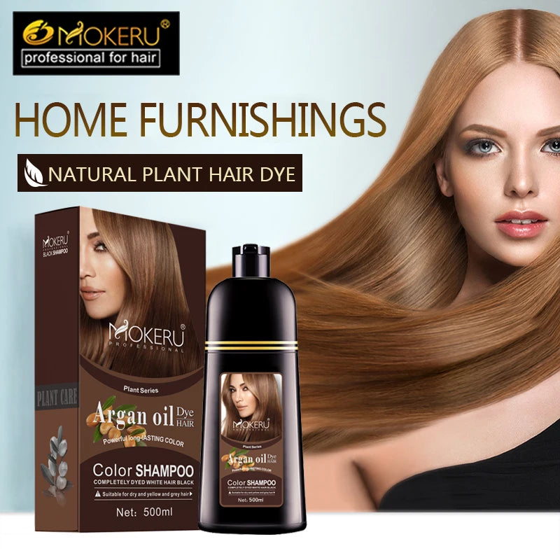Organic Brown Hair Color Shampoo - Permanent Long-Lasting Dye for Women - ZOOMNSTORE