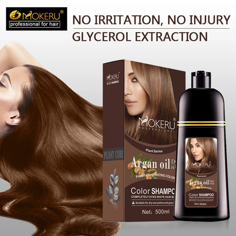 Organic Brown Hair Color Shampoo - Permanent Long-Lasting Dye for Women - ZOOMNSTORE