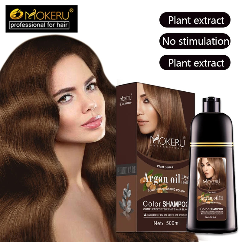 Organic Brown Hair Color Shampoo - Permanent Long-Lasting Dye for Women - ZOOMNSTORE