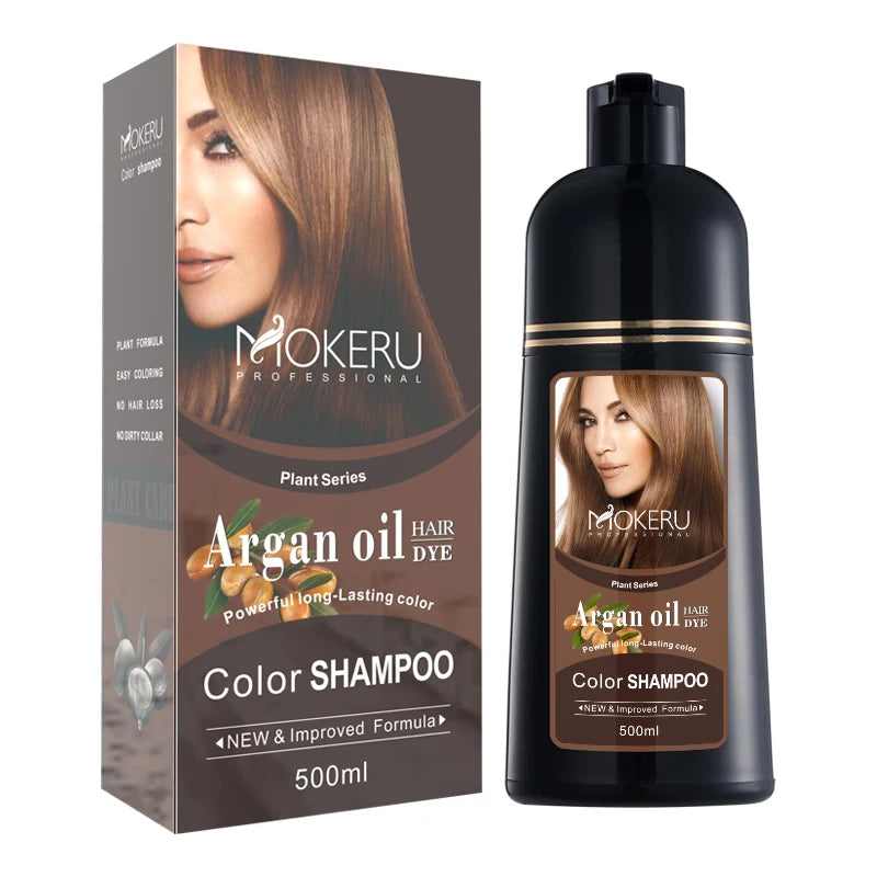 Organic Brown Hair Color Shampoo - Permanent Long-Lasting Dye for Women - ZOOMNSTORE
