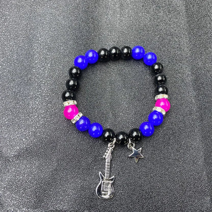 Handmade Brown Leather Wrap Bracelet - Hippie Design with Metal Star Charms and Wood Beads - ZOOMNSTORE