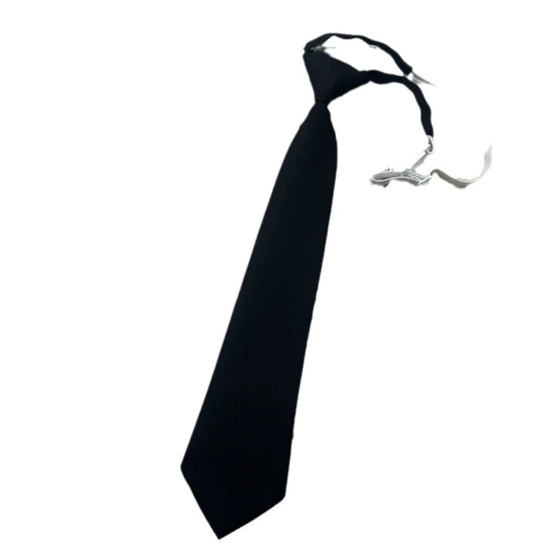 Brown Necktie - Trendy Solid Tie for College Students and Lazy-tie Uniforms - ZOOMNSTORE