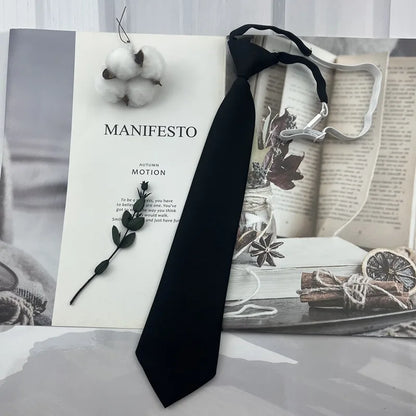 Brown Necktie - Trendy Solid Tie for College Students and Lazy-tie Uniforms - ZOOMNSTORE