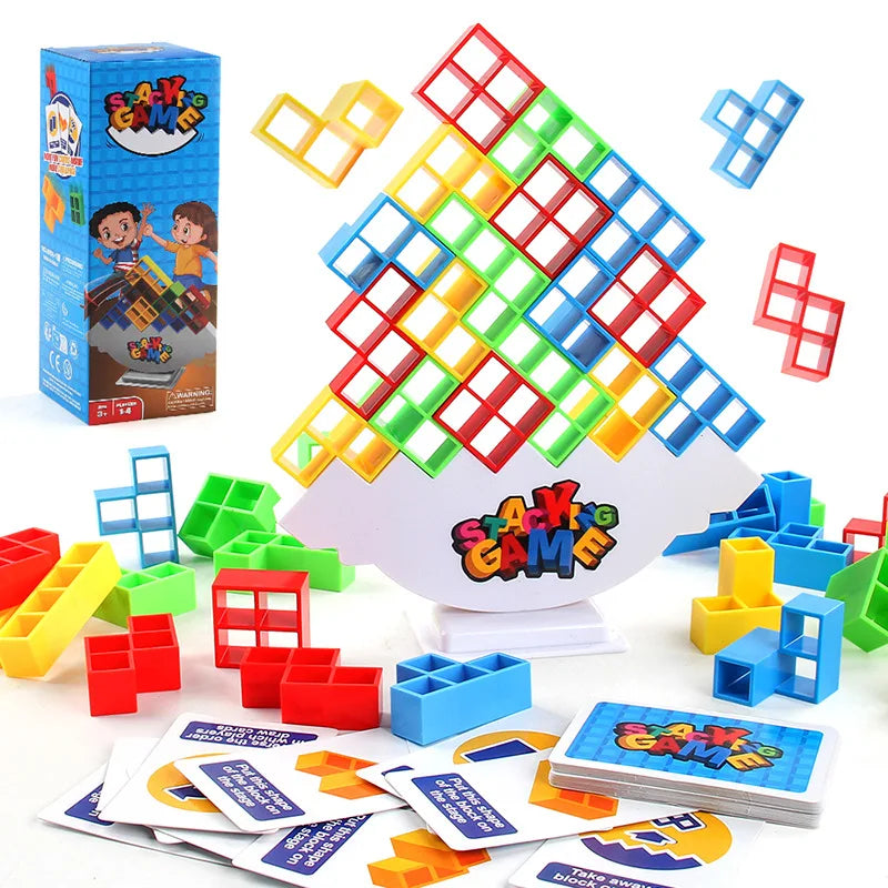 Building Block Toy - Stacked Tetra Tower Game | Balance Tower Toy for Kids Party - ZOOMNSTORE