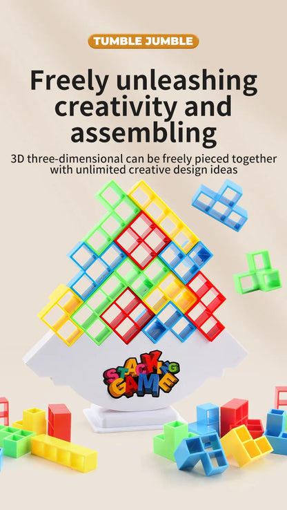 Building Block Toy - Stacked Tetra Tower Game | Balance Tower Toy for Kids Party - ZOOMNSTORE