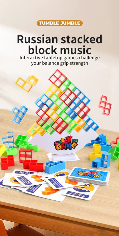 Building Block Toy - Stacked Tetra Tower Game | Balance Tower Toy for Kids Party - ZOOMNSTORE