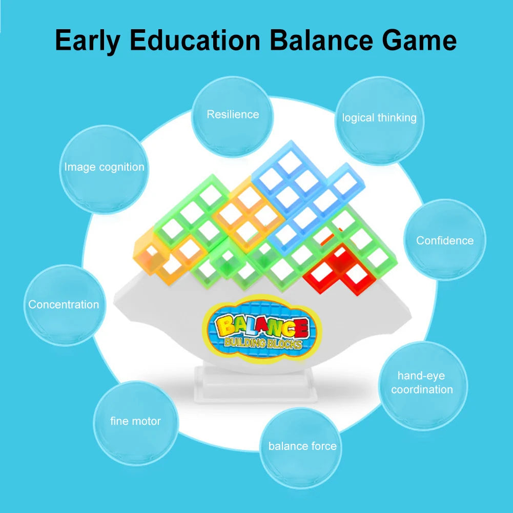 Building Block Toy - Stacked Tetra Tower Game | Balance Tower Toy for Kids Party - ZOOMNSTORE