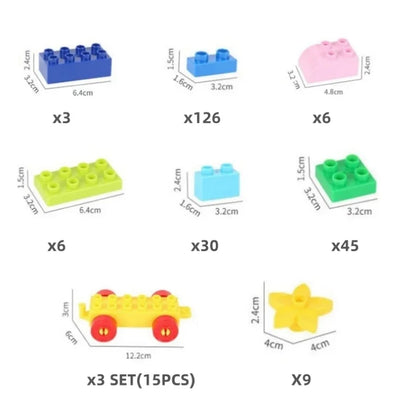 Building Blocks Set - 240pcs Construction Toy for Kids | Colorful ABS Plastic Bricks - ZOOMNSTORE