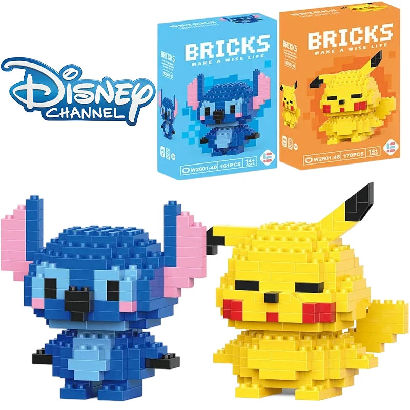 Building Blocks Toy - Disney Stitch & Pokemon Pikachu Model Kit for Kids Gift - ZOOMNSTORE