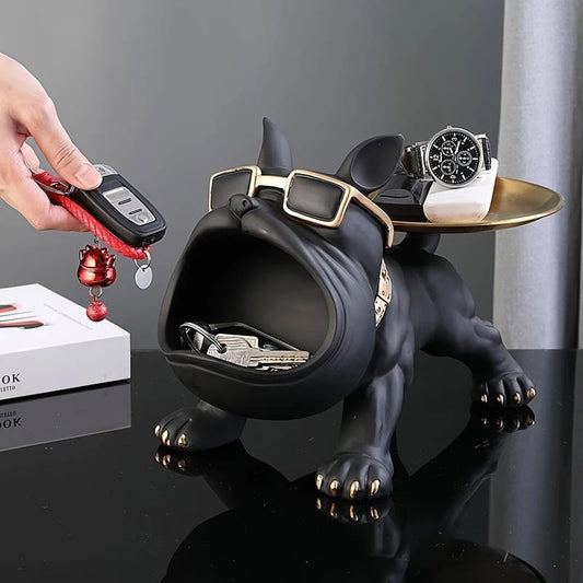 Bulldog Key Storage Ornament - Entryway Tray  Shoe Cabinet Decor - ZOOMNSTORE