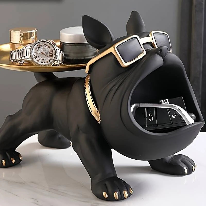 Bulldog Key Storage Ornament - Entryway Tray  Shoe Cabinet Decor - ZOOMNSTORE