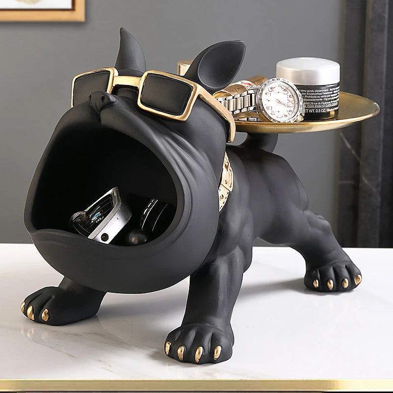 Bulldog Key Storage Ornament - Entryway Tray  Shoe Cabinet Decor - ZOOMNSTORE