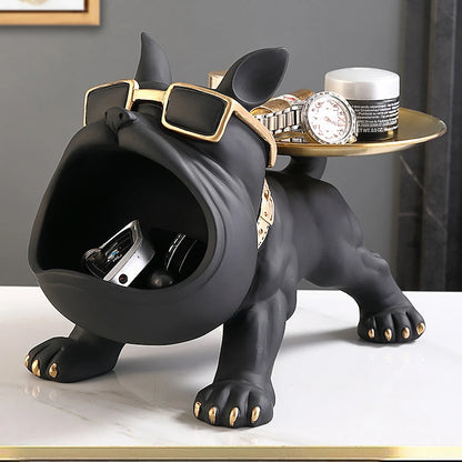 Bulldog Key Storage Ornament - Entryway Tray  Shoe Cabinet Decor - ZOOMNSTORE