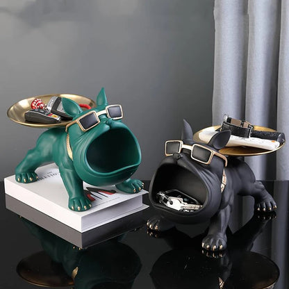 Bulldog Key Storage Ornament - Entryway Tray  Shoe Cabinet Decor - ZOOMNSTORE