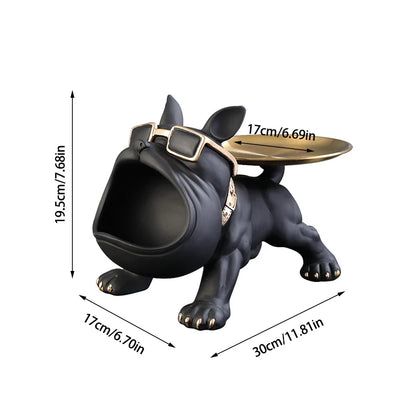 Bulldog Key Storage Ornament - Entryway Tray  Shoe Cabinet Decor - ZOOMNSTORE
