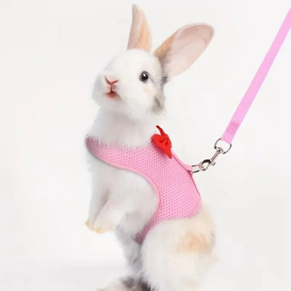 Adjustable Bunny Harness  Leash Set - Soft Vest for Small Pets Rabbits Ferrets Kittens - ZOOMNSTORE