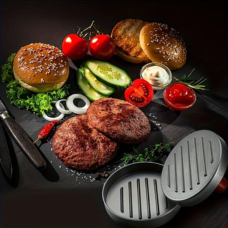Burger Press - Durable Aluminum Non Stick Patty Maker & Hamburger Mold for BBQ Grill - ZOOMNSTORE