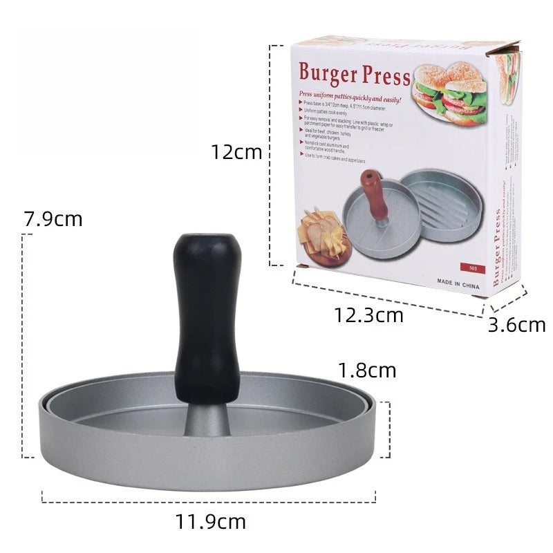 Burger Press - Durable Aluminum Non Stick Patty Maker & Hamburger Mold for BBQ Grill - ZOOMNSTORE