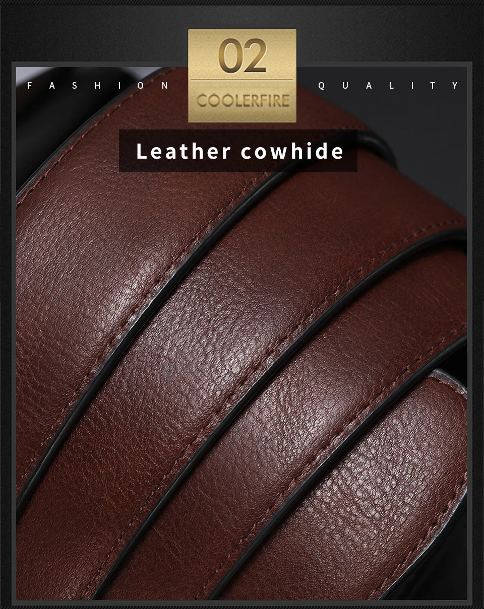 Business Dress Belts – Genuine Leather Reversible Buckle Brown Black Men’s Belt - ZOOMNSTORE