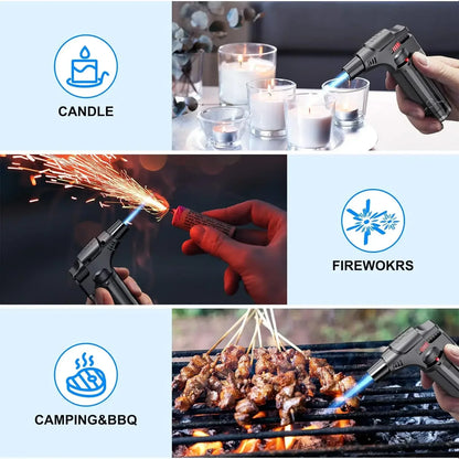 Butane Torch Lighter 4-Pack – Windproof Jet Flame Refillable Outdoor Grill Tools - ZOOMNSTORE